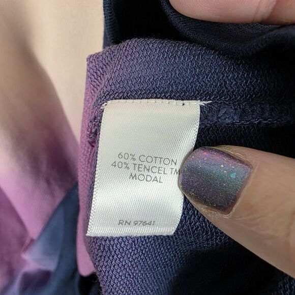 NWT J JILL Fit Twilight Dip-Dyed Ombre French Terry 1/4 Zip Pullover Hoodie Sz M - Picture 6 of 8